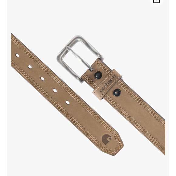 ✌️ 2/$40 ✌️ New Carhart Light Brown Belt with Brushed Nickel Buckle sz 40 - Picture 2 of 3